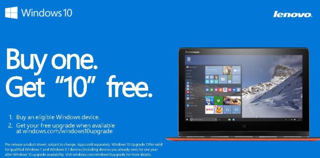 Lenovo Windows 10 Buy One Free