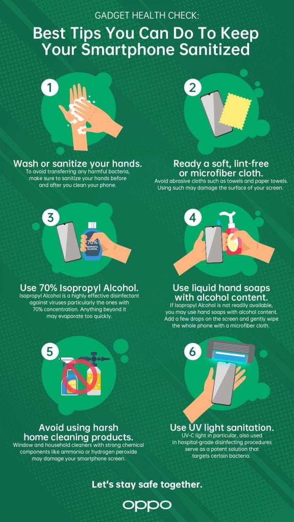 6 best tips to keep smartphone sanitation infographic