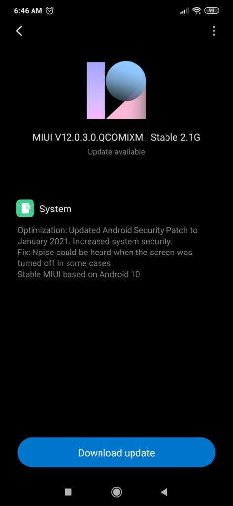 Redmi Note 8 MIUI V12.0.3.0.QCOMIXM