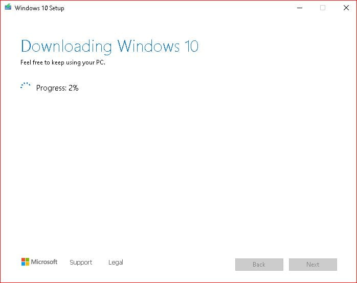 Download Windows 10 Progress